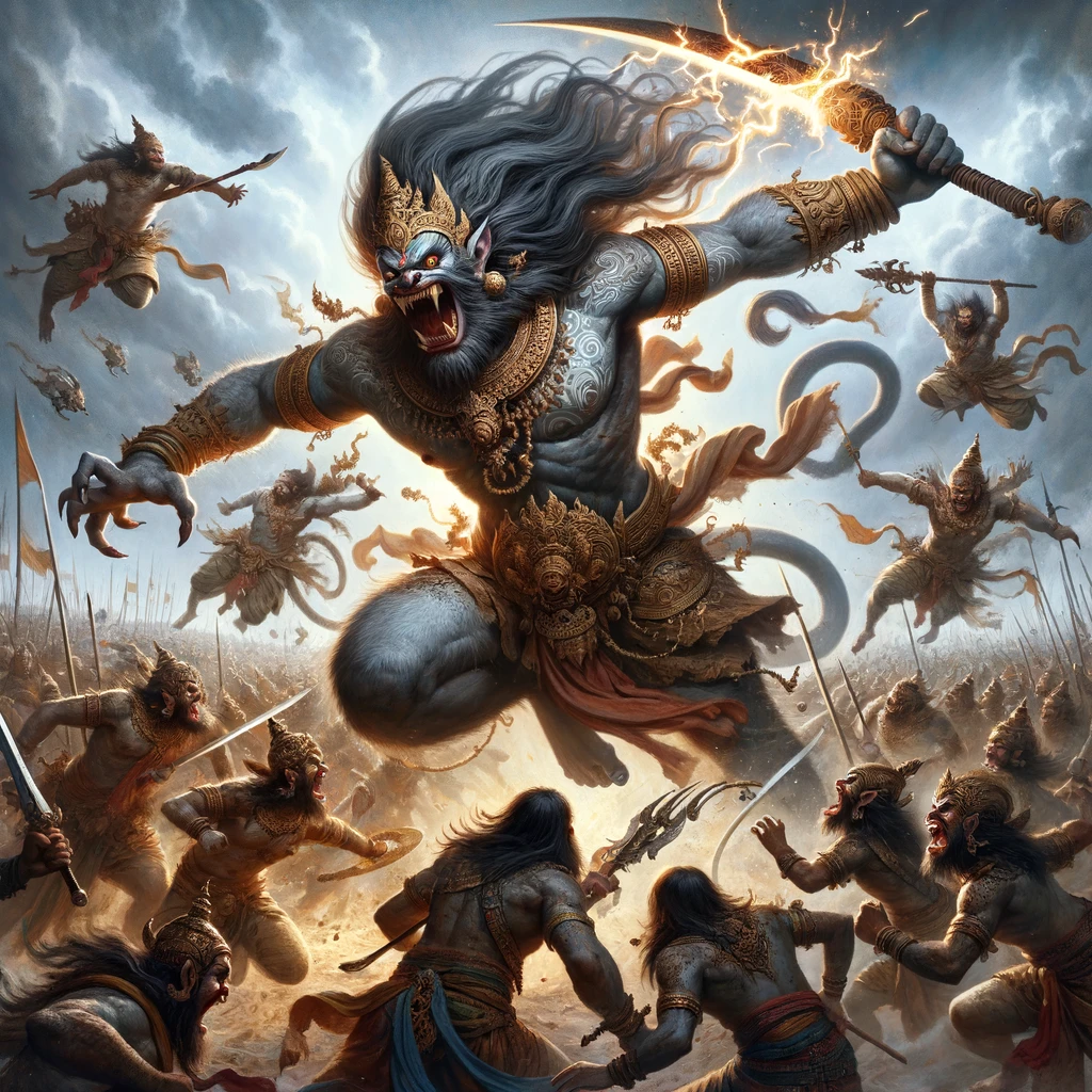 Vajradamshtra Attacks the Monkeys